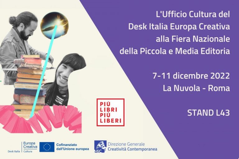 L’Ufficio Cultura del Desk Italia Europa Creativa a PIÙ LIBRI PIÙ LIBERI, Roma, “La Nuvola”, 7-11 dicembre 2022