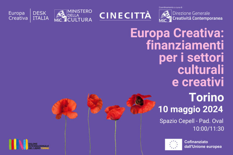 Europa Creativa al Salone del Libro di Torino: finanziamenti per i settori culturali e creativi, 10 maggio 2024.