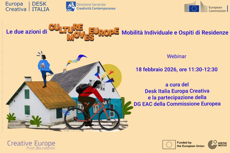 Webinar su Culture Moves Europe il 18 febbraio 2026, ore 11:30
